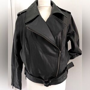 Leather Moto Jacket Black